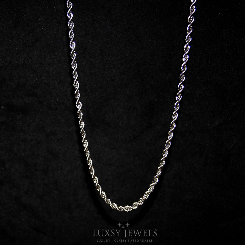 3mm Rope Chain - Silver - Luxsy Jewels