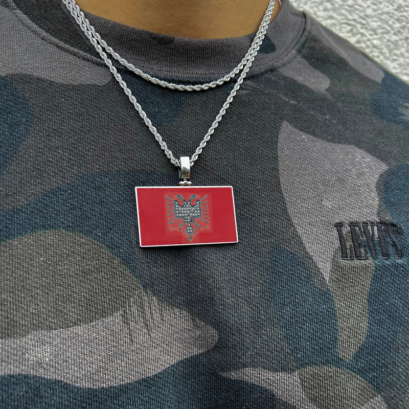 Albania Flag Pendant - Luxsy Jewels