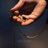 Blue Sapphire Pendant Chain - 18K  Gold - Luxsy Jewels