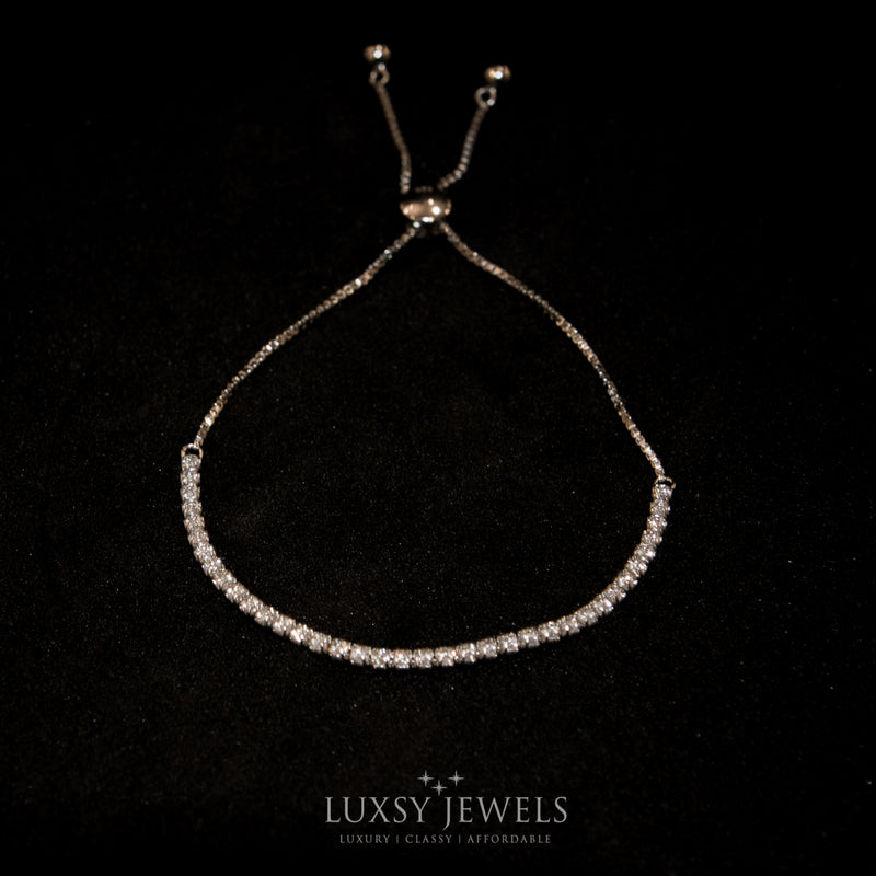 Luxsy Tennis Slider Bracelet - 925 Silver - Luxsy Jewels