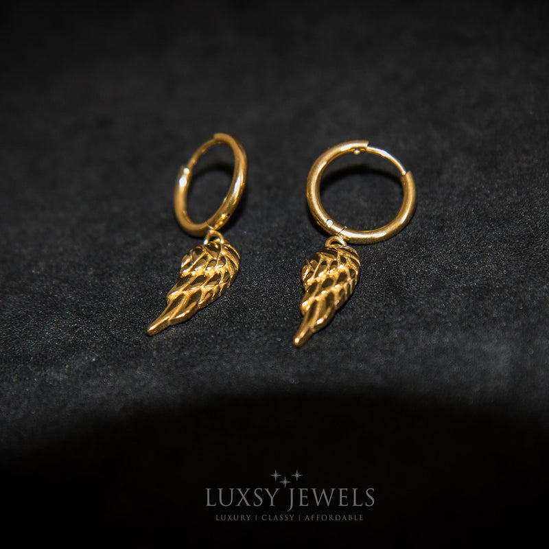 Wing Hoop Earring - Gold - Luxsy Jewels
