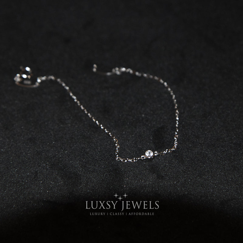 Single Stone Aaliyah Bracelet - 925 Silver - Luxsy Jewels