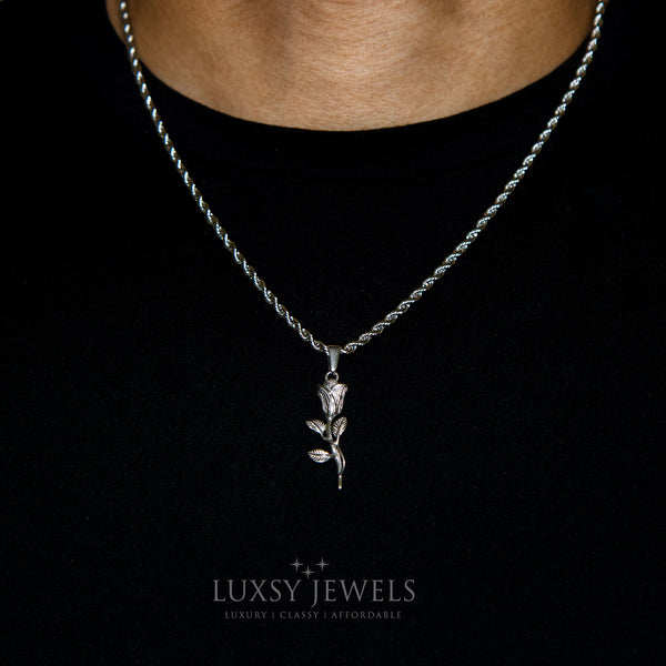 Rose Necklace - Silver - Luxsy Jewels