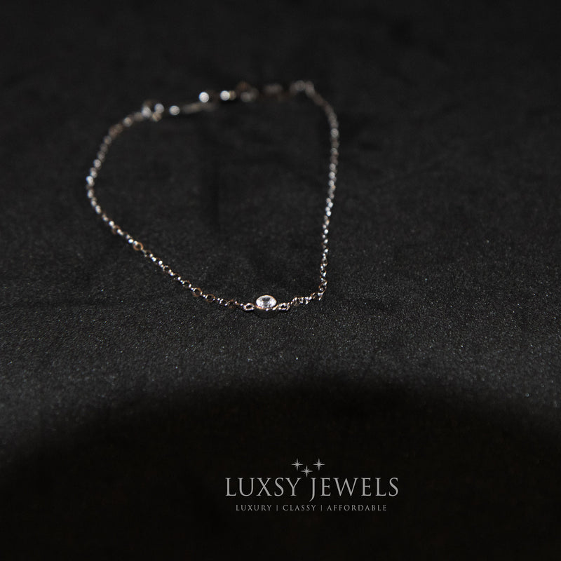 Single Stone Aaliyah Bracelet - 925 Silver - Luxsy Jewels