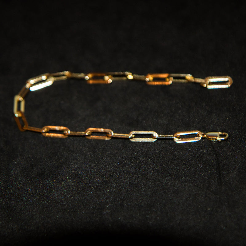 Gold Paperclip Bracelet - 925 Silver - Luxsy Jewels