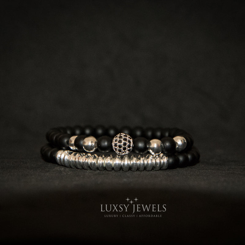 Luxsy Nairobi Bracelet - Silver & Black - Luxsy Jewels