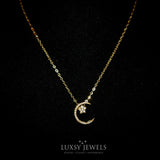 Gold Luxsy Crescent Necklace - 925 Silver - Luxsy Jewels