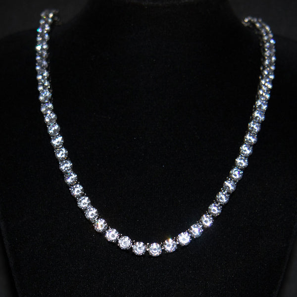 Luxsy 5mm Tennis Chain - White Gold - Luxsy Jewels
