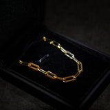 Gold Paperclip Bracelet - 925 Silver - Luxsy Jewels
