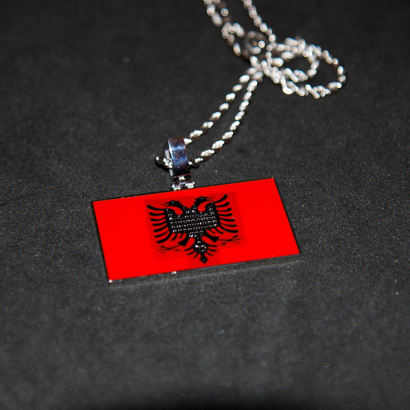 Albania Flag Pendant - Luxsy Jewels