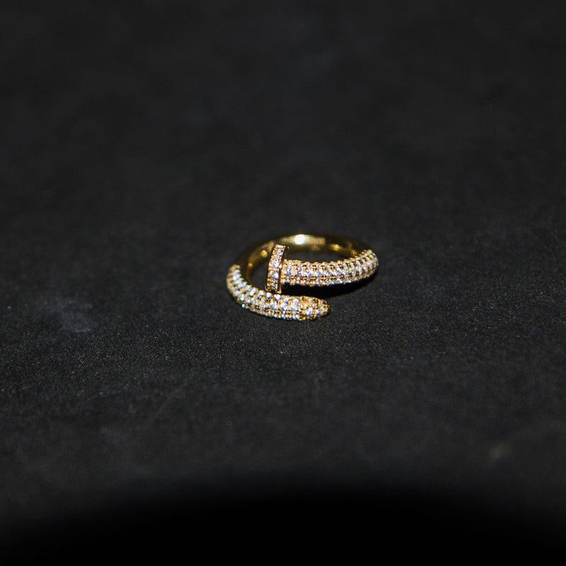 Gold Iced Ring - 925 Silver - Luxsy Jewels