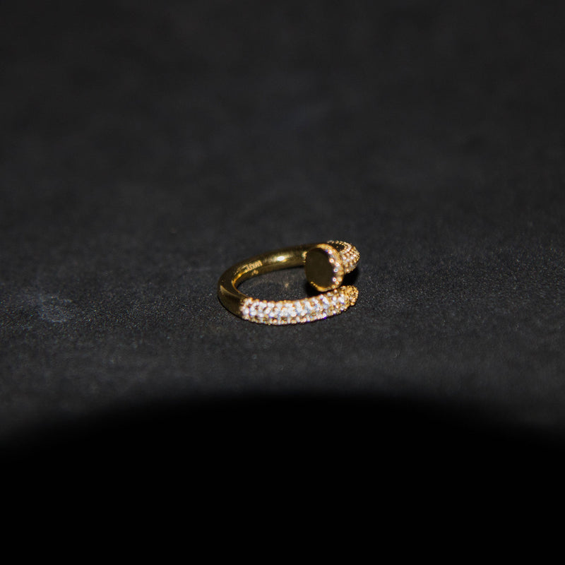 Gold Iced Ring - 925 Silver - Luxsy Jewels