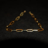 Gold Paperclip Bracelet - 925 Silver - Luxsy Jewels