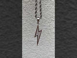 Lightning Bolt Pendant - 18K White Gold