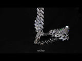 12mm Iced Cuban Prong Chain - White Gold