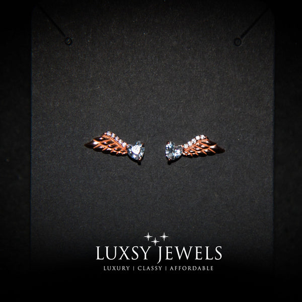 Luxsy Angel Wings Earring - Rose Gold - Luxsy Jewels