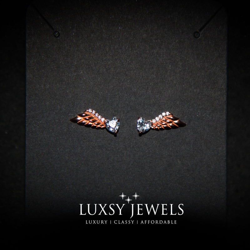 Luxsy Angel Wings Earring - Rose Gold - Luxsy Jewels