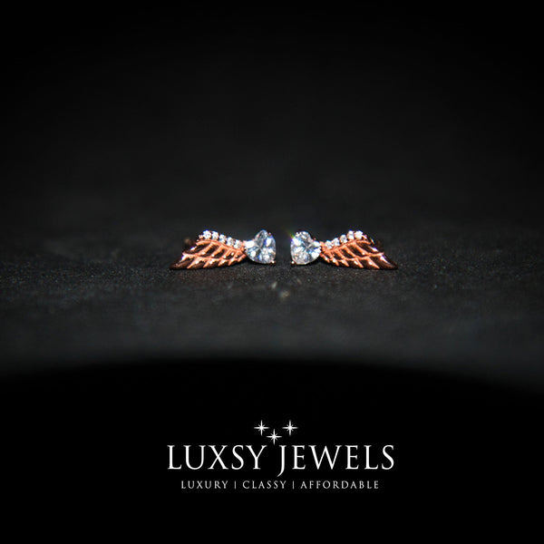 Luxsy Angel Wings Earring - Rose Gold - Luxsy Jewels