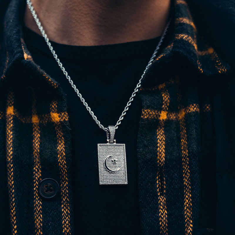 Luxsy Crescent Pendant - White Gold - Luxsy Jewels