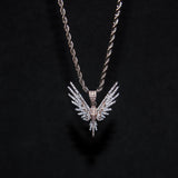 Luxsy Iced Bird Pendant - White Gold - Luxsy Jewels