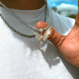 Luxsy Iced Bird Pendant - White Gold - Luxsy Jewels