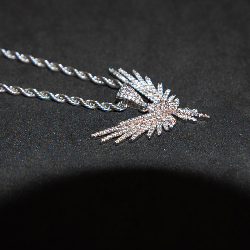 Luxsy Iced Bird Pendant - White Gold - Luxsy Jewels