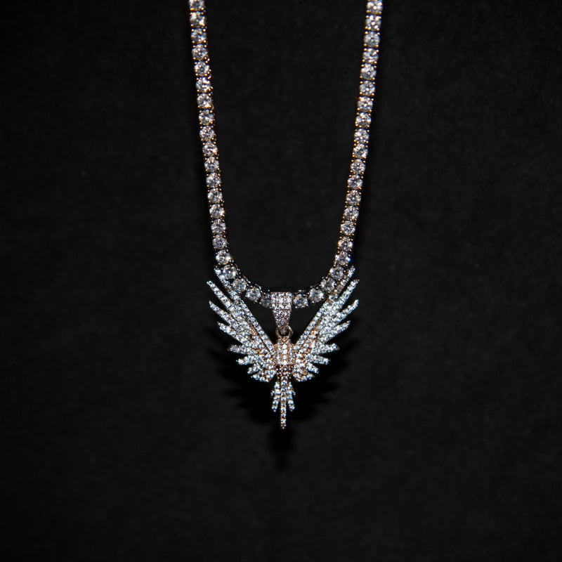 Luxsy Iced Bird Pendant - White Gold - Luxsy Jewels