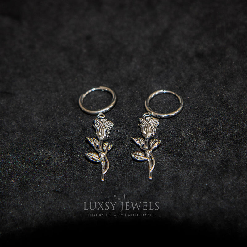 Rose Earring - Silver - Luxsy Jewels