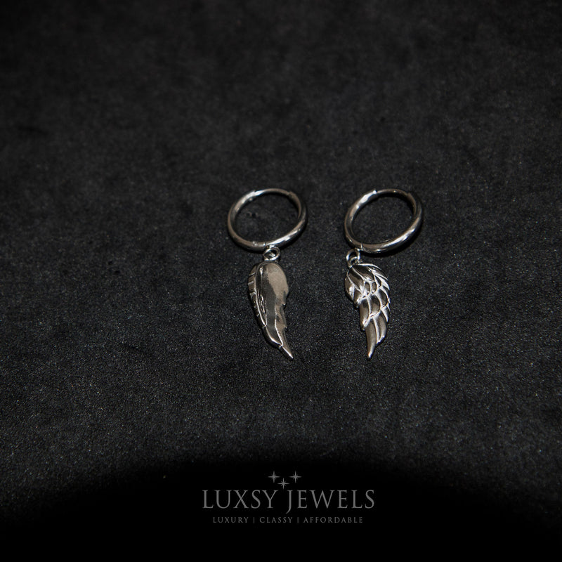 Wing Hoop Earring - Silver - Luxsy Jewels